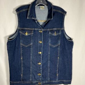 Blair Vest Size L Denim Button-up, Gold Accents and four front pockets
